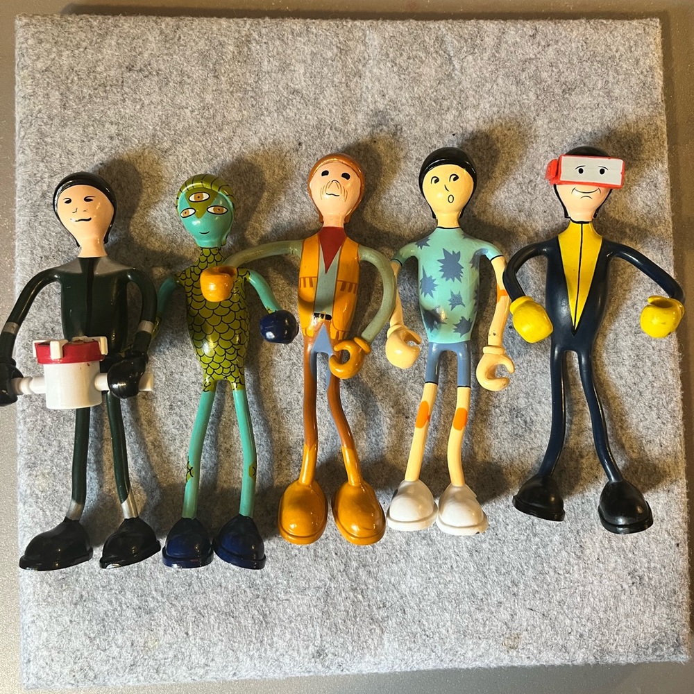 Kid Galaxy Bendos Bendable Action Figures Assorted Lot Of Five